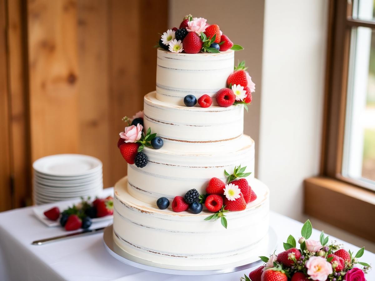 Tiered berry celebration cake